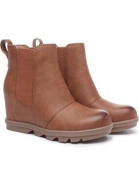 Women's Brown Faux Leather Comfortable Hidden Heel Chelsea Ankle Stylish Booties
